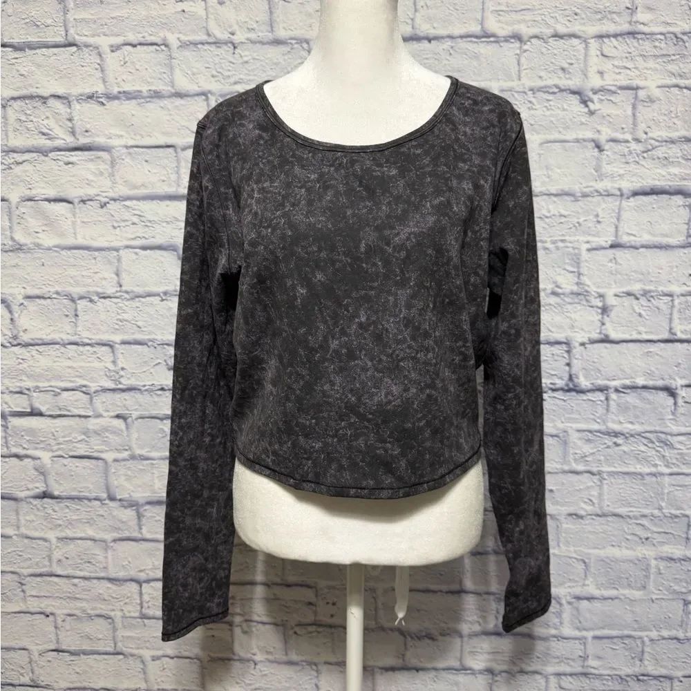Lululemon Wunder Train Cropped Long Sleeve shirt size 14